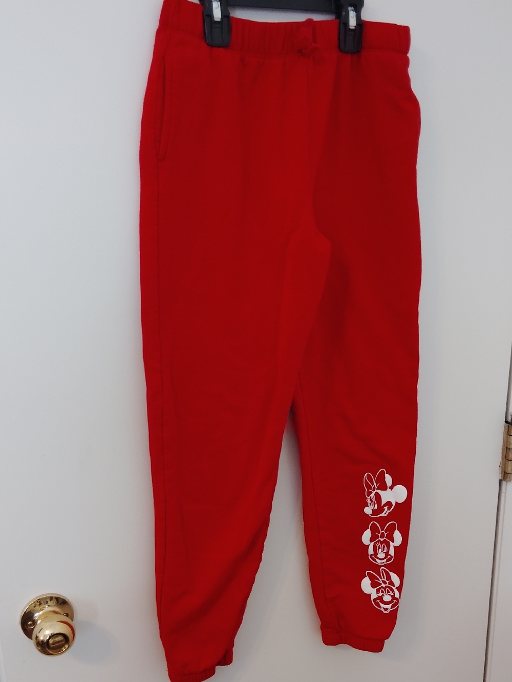 wonder nation Red Jogger Pants with White Character (Minnie Mouse) Prints.